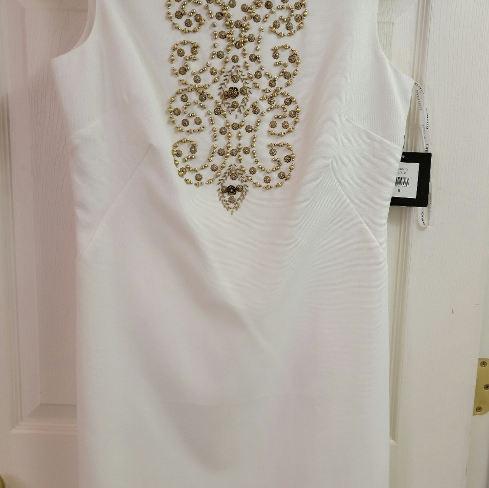 Ellen Tracy sequin white dress